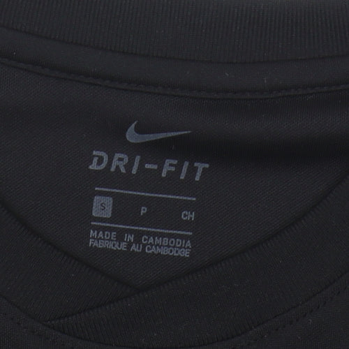 Nike Women's Black Slim Fit Gym T-Shirt S