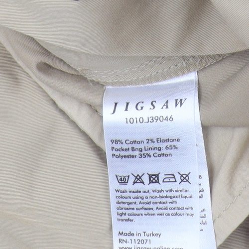 Jigsaw Women's Beige Trousers UK 8 Regular Fit
