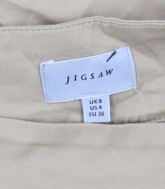 Jigsaw Women's Beige Trousers UK 8 Regular Fit