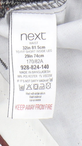 Next Grey Check Dress Pants - Size 32
