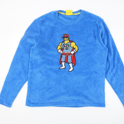 The Simpsons XL Men's Blue Pyjama Top - Cartoon Style