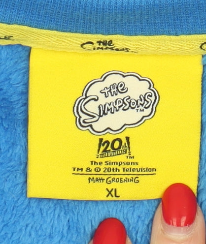 The Simpsons XL Men's Blue Pyjama Top - Cartoon Style