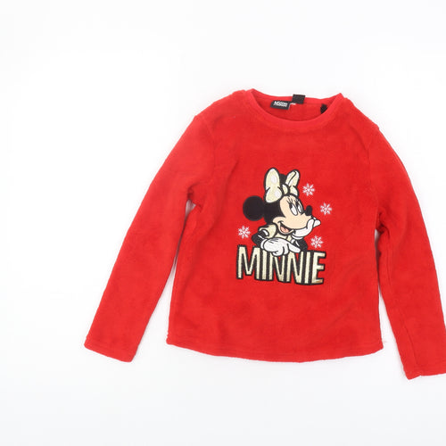 Disney Girls Minnie Mouse Red Pyjama Top, 6-7 Years