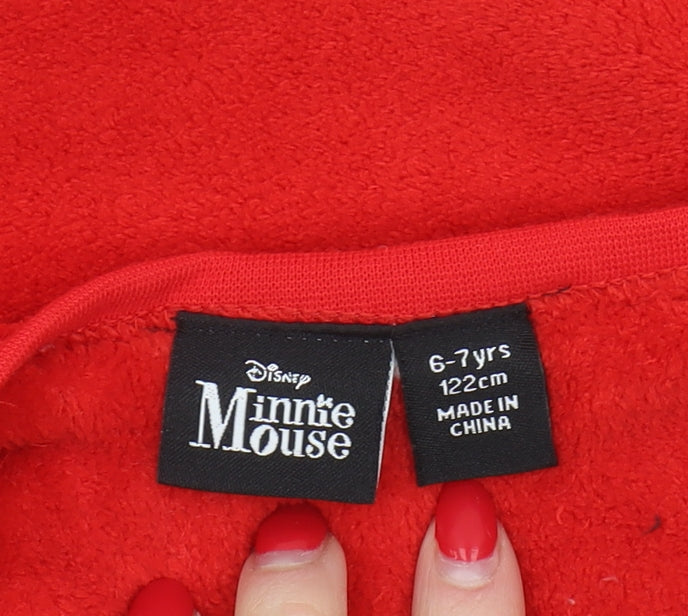 Disney Girls Minnie Mouse Red Pyjama Top, 6-7 Years