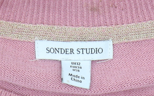 Sonder Studio Women's Pink Pullover Jumper, Size 12