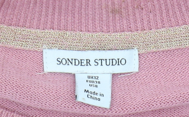 Sonder Studio Women's Pink Pullover Jumper, Size 12