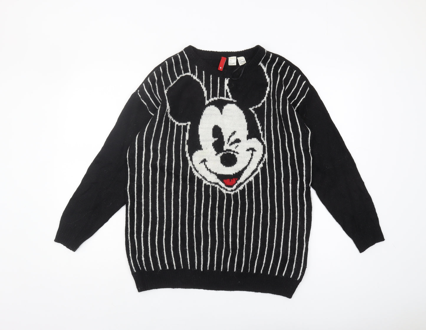 Disney Women's Black Pullover Mickey Mouse Jumper S