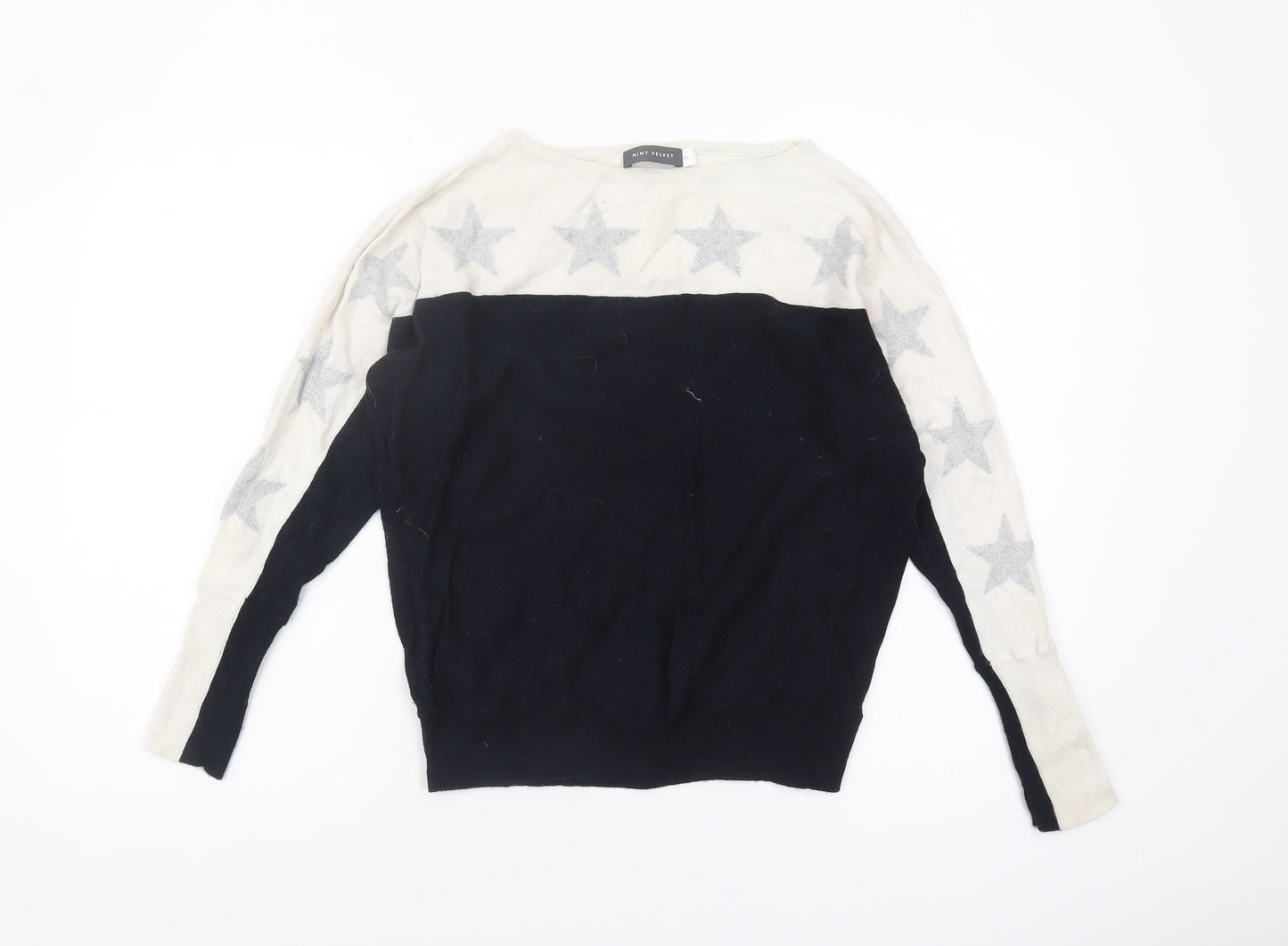 Mint Velvet Women's Black Ivory Star Jumper XS