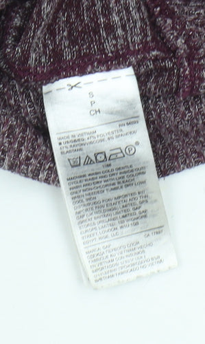 GAP Women's Purple Hooded Star Knit Full Zip Jumper S