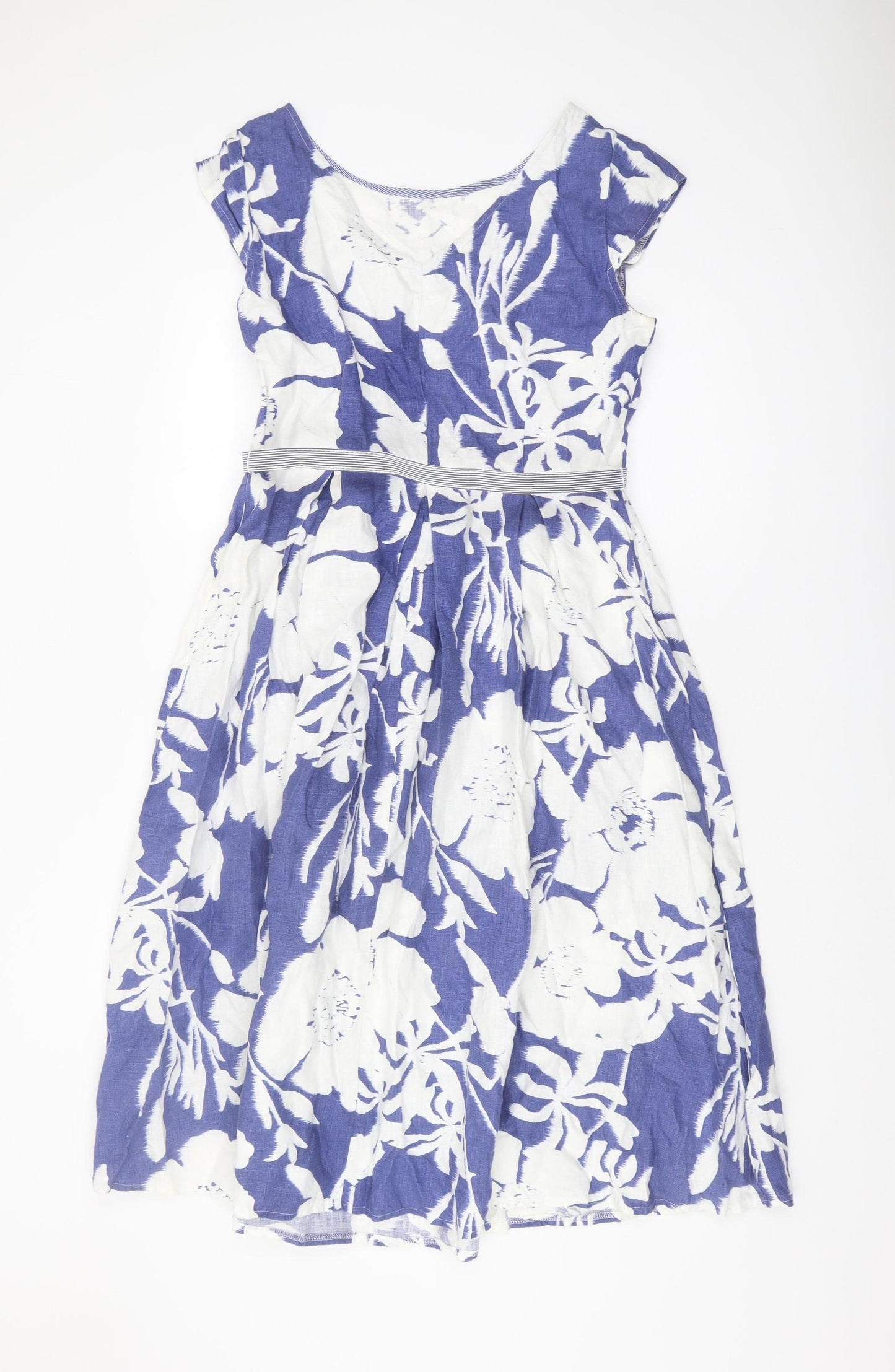 Marks and Spencer Women Blue A-Line Floral Dress 14
