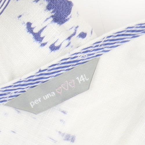 Marks and Spencer Women Blue A-Line Floral Dress 14