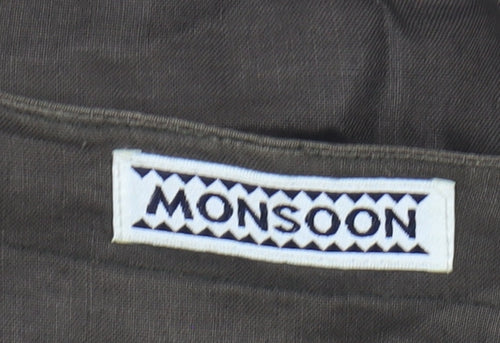 Monsoon Women Brown Blouse, Size 10, V-Neck Casual