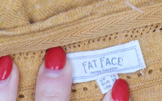 Fat Face Women's Yellow Cotton Cardigan UK 18