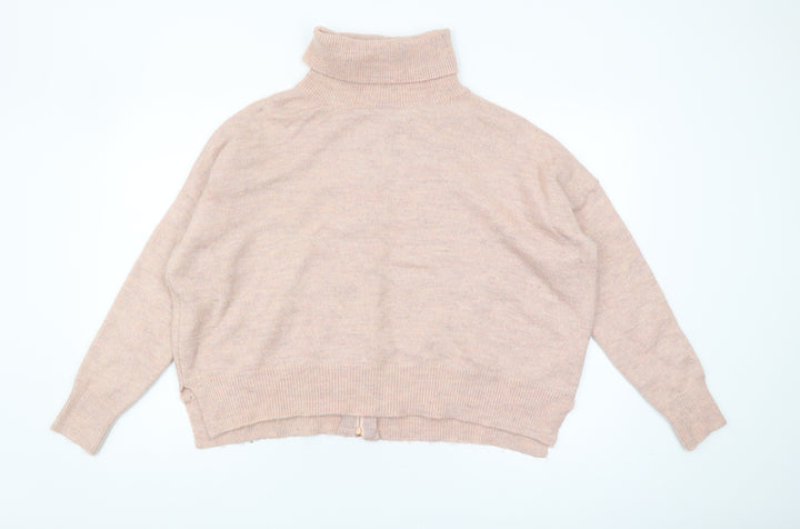 Topshop Women's Pink Roll Neck Pullover Jumper Size 8
