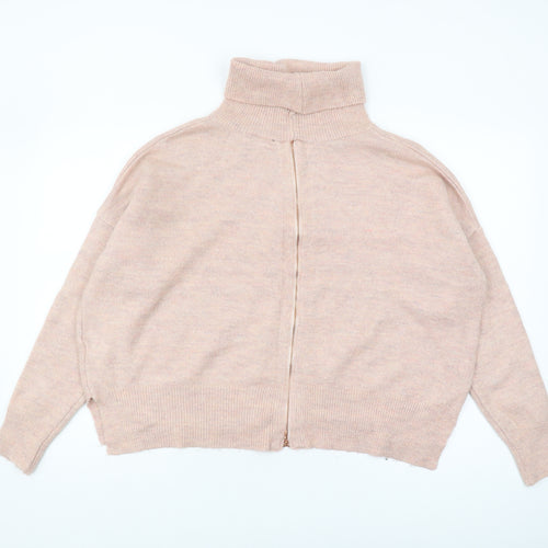 Topshop Women's Pink Roll Neck Pullover Jumper Size 8