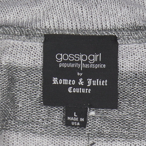 Romeo & Juliet Couture Womens Grey Striped Pullover Jumper L