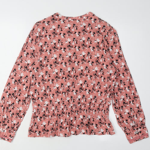 Marks and Spencer Women's Pink Floral Blouse Size 12