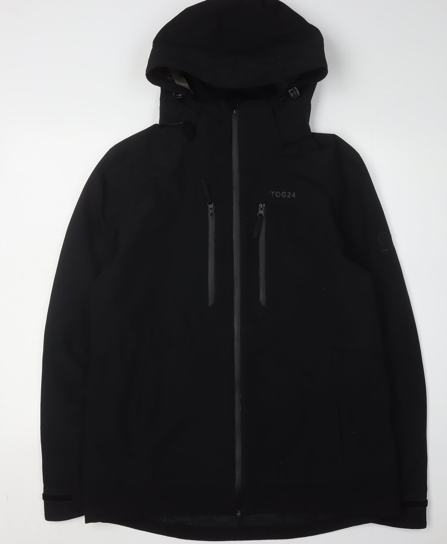 TOG24 Men's Black Puffer Jacket M Hooded Waterproof