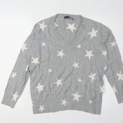 Marks and Spencer Women's Grey Star Pullover Jumper M