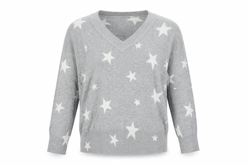 Front view of Marks & Spencer Women's Grey Star jumper M