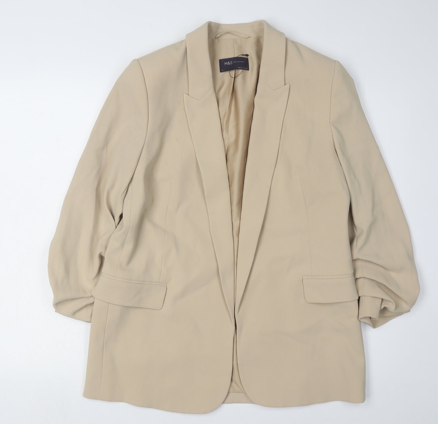 Marks and Spencer Women's Beige Blazer Jacket, Size 10