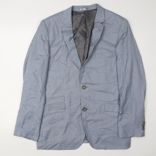 Greenwoods Men's Slim Fit Blue Blazer, Size 44R