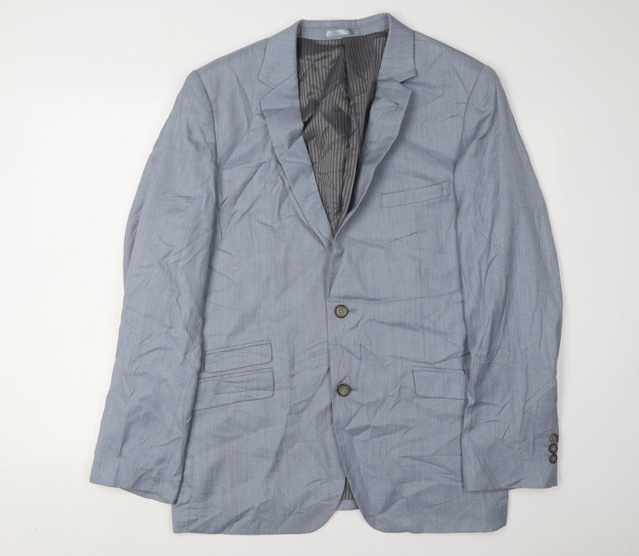 Greenwoods Men's Slim Fit Blue Blazer, Size 44R