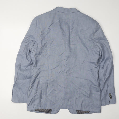 Greenwoods Men's Slim Fit Blue Blazer, Size 44R