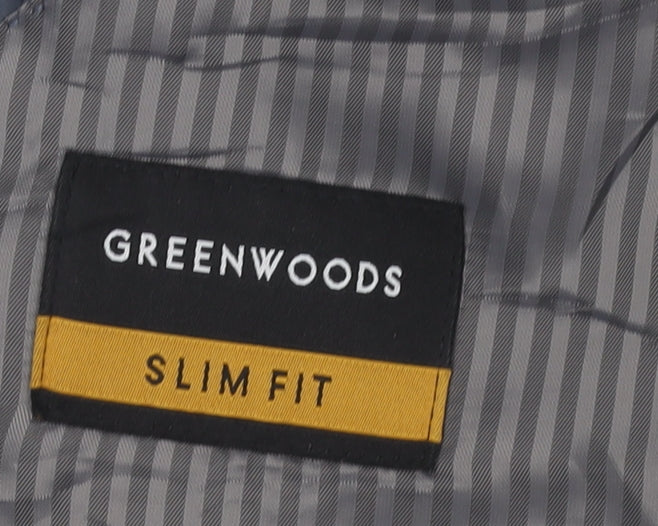 Greenwoods Men's Slim Fit Blue Blazer, Size 44R