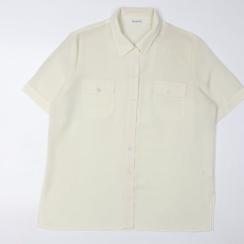 Berkertex Women Ivory Button-Up Shirt Size 18