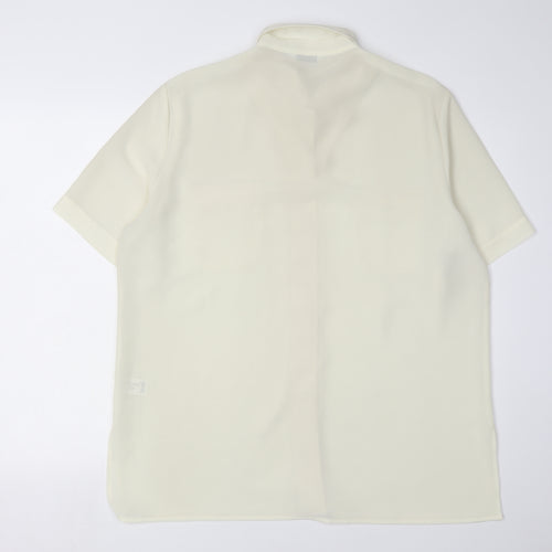 Berkertex Women Ivory Button-Up Shirt Size 18
