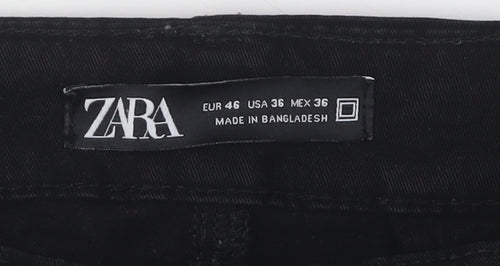 Zara Men's Black 36 Cargo Jeans - Cotton Elastodiene