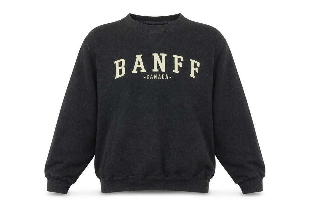 Front view of Coastal Culture unisex black pullover sweatshirt s