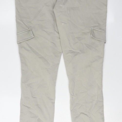 Zara Men's Beige Cargo Trousers, Size M, Relaxed Fit