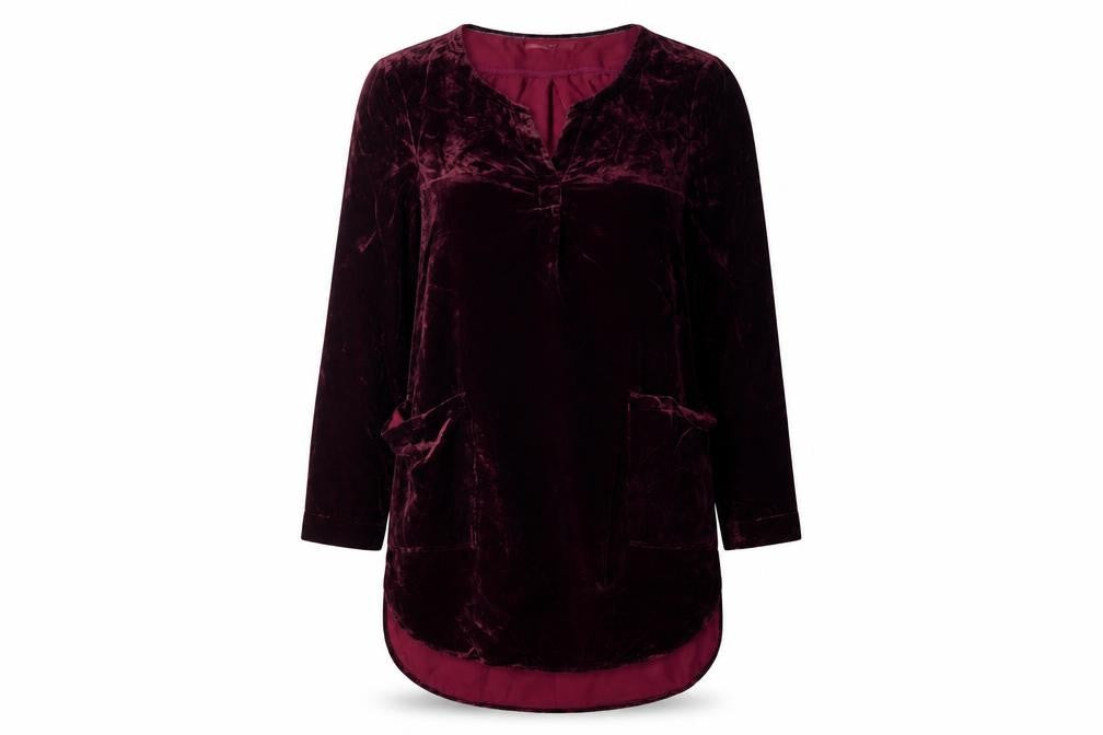 Front view of White Stuff Women's Red Velvet Dress, size 6