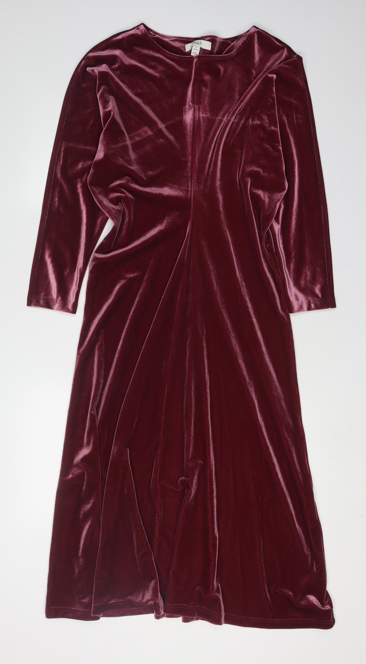 Marks and Spencer Petites Red Velvet Midi Dress