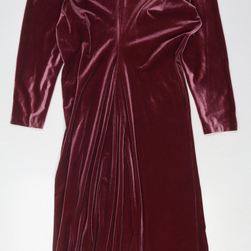 Marks and Spencer Petites Red Velvet Midi Dress