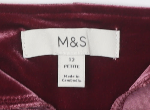Marks and Spencer Petites Red Velvet Midi Dress