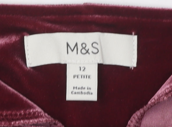 Marks and Spencer Petites Red Velvet Midi Dress