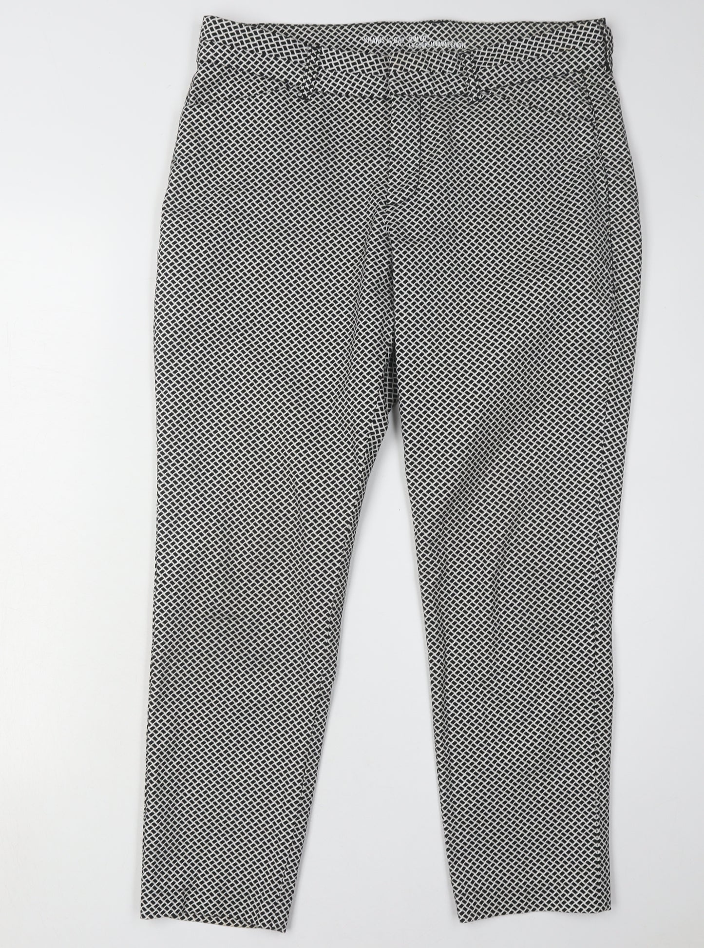 Gap Women's Geometric Khakis, Black, Size 12, Slim Fit