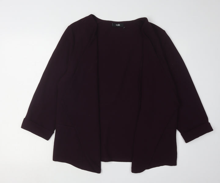 Wallis Women's Purple Basic Long Sleeve Blouse - L
