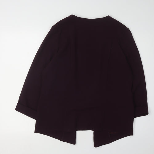 Wallis Women's Purple Basic Long Sleeve Blouse - L