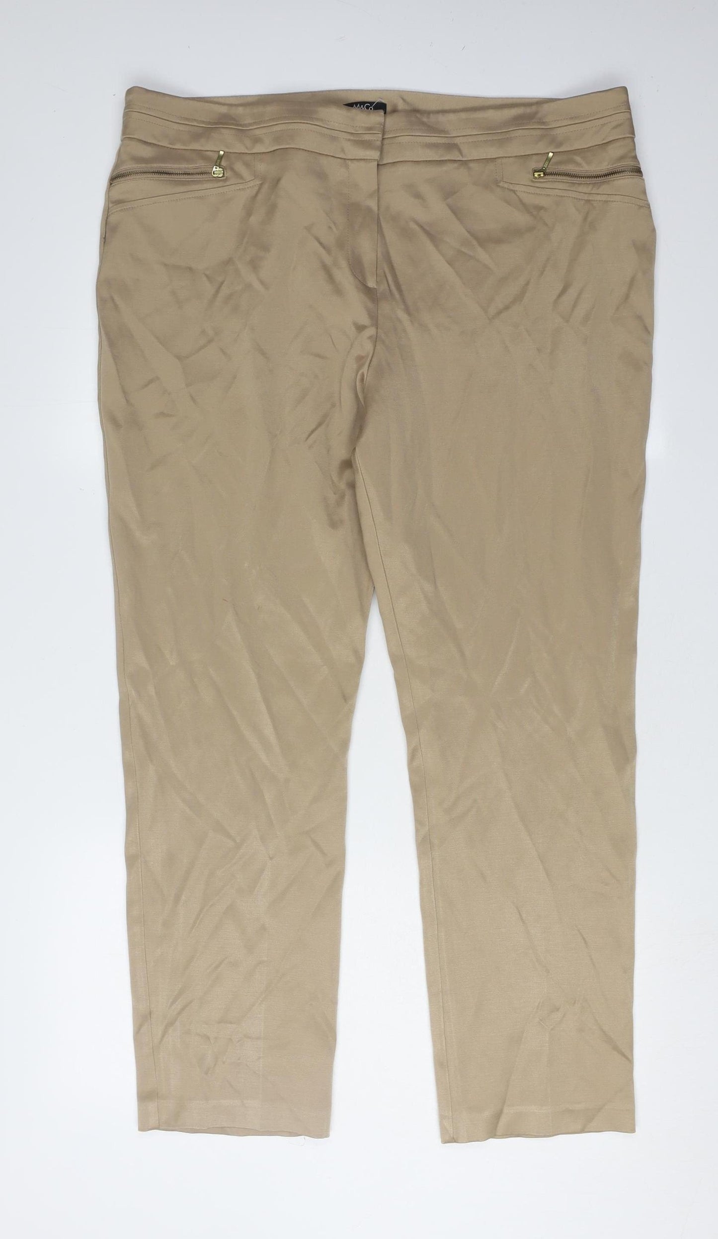 M&Co Women's Beige Trousers Size 20
