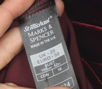 Marks and Spencer Women's Black Velvet Top Size 20