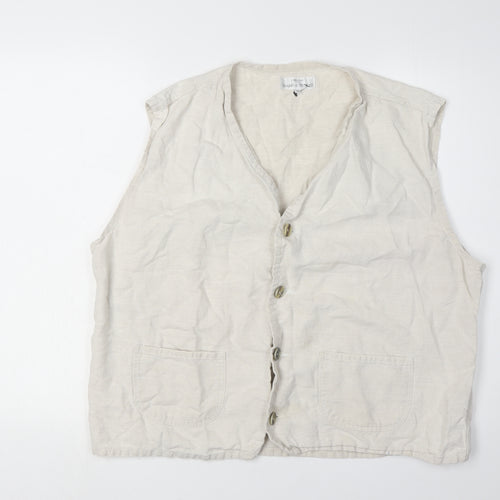 St Michael Unisex Beige Linen Cotton Sleeveless Top 5XL