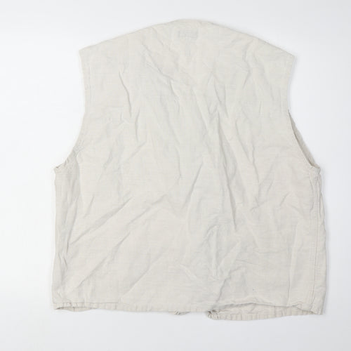 St Michael Unisex Beige Linen Cotton Sleeveless Top 5XL