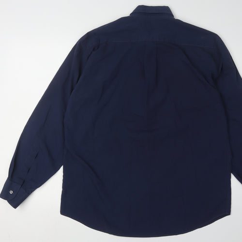 Marks and Spencer Men's Blue Long Sleeve Shirt Size 16