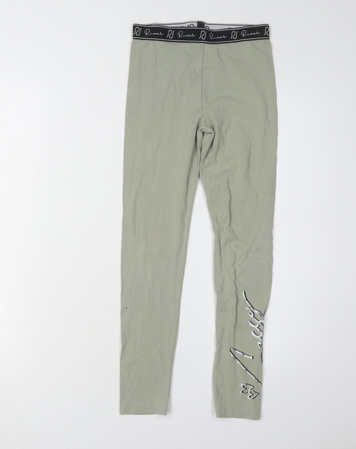 River Island Girls Green Leggings, 9-10 Years