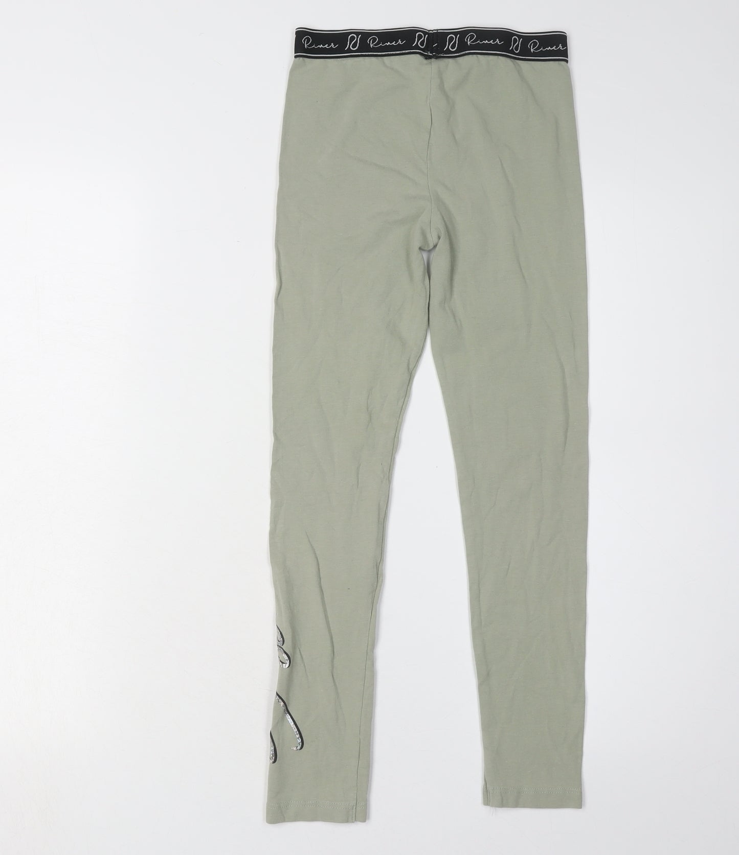 River Island Girls Green Leggings, 9-10 Years