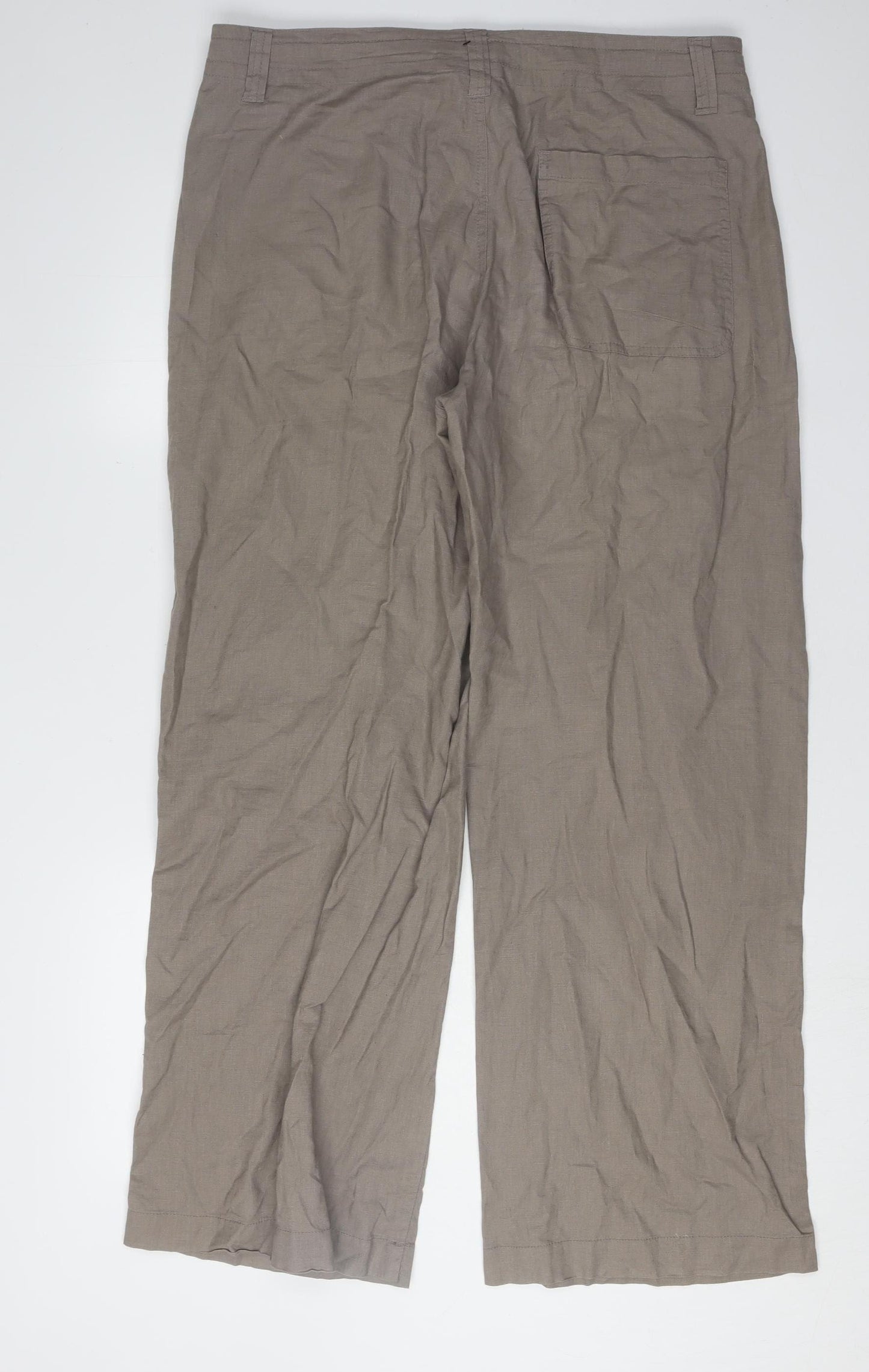 Topman Men's Beige Linen Trousers Size 32 Regular Fit